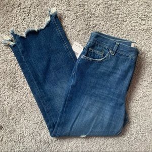 Free People NWT Frayed Ankle Straight Leg Jeans